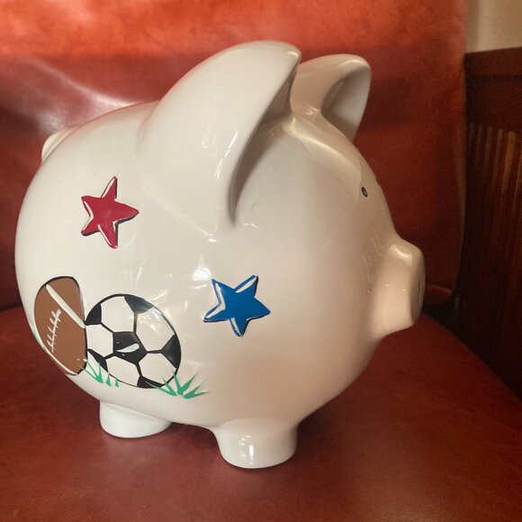 Ceramic Kids Baseball Piggy Bank NORDSTROMS EUC - Picture 4 of 8